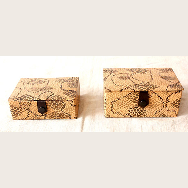 Shanti Leather Jewellery box Animal skin print- Rectangle and square